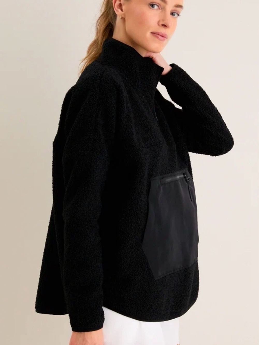 Tuckernuck Black fleece cady quarter zip